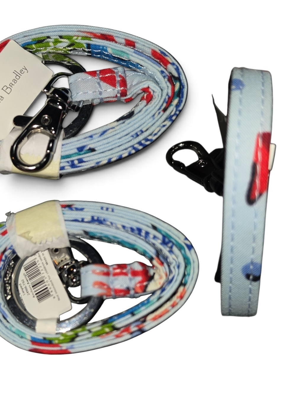 Vera Bradley Light Blue "Anchors Away" Lanyard with Clip NWT